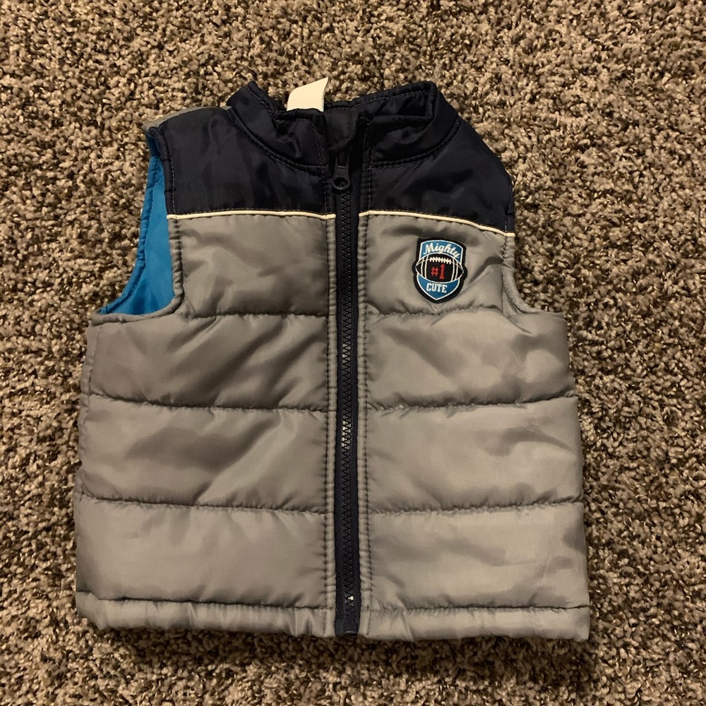 24 months boy’s grey and blue vest jacket